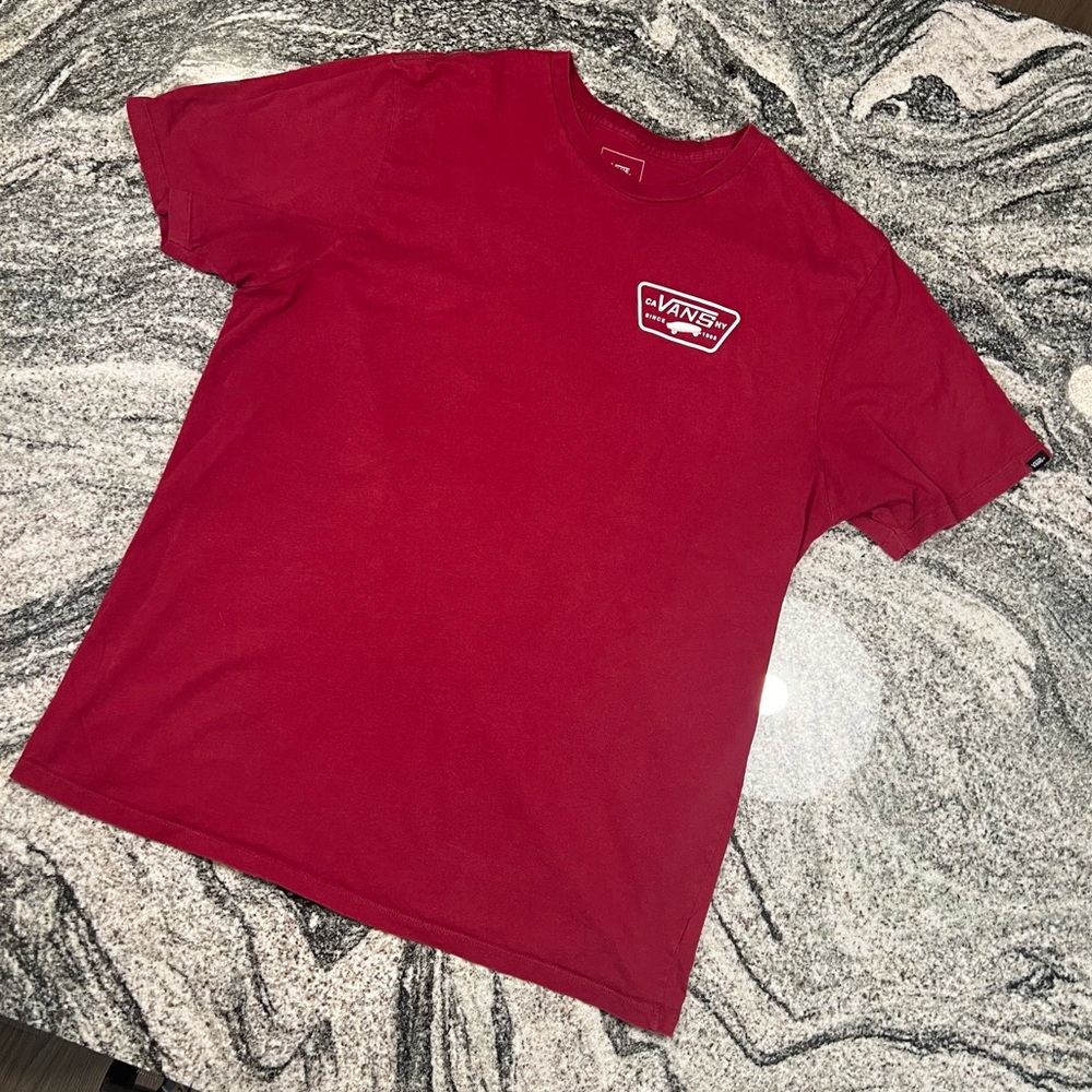 Vans Custom Fit Tee Red Skater Short Sleeve Crewneck T-Shirt Mens XL - Picture 4 of 7